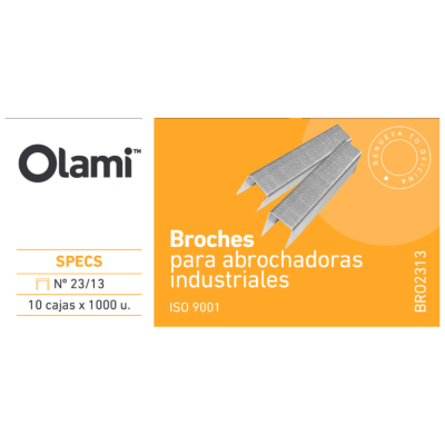 OLAMI ESC/COM- BROCHES INDUST Nª23/13 CAJA X 1000 BRO (PACK X 10 CJS) OLAMI ESC/COM- BROCHES INDUST Nª23/13 CAJA X 1000 BRO (PACK X 10 CJS)